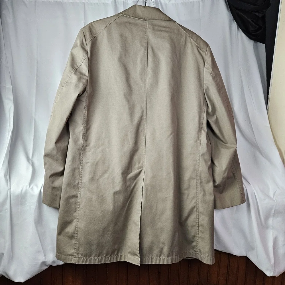 Vintage Botany‎ 500 Faux Fur Zip Out Lined Trench Coat Size 42 Regular